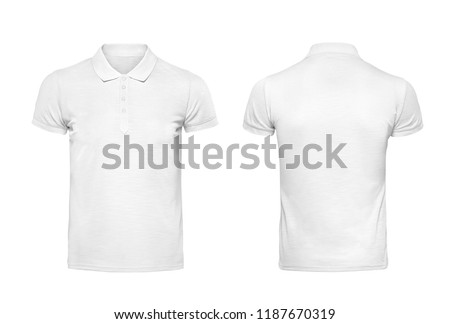 White t shirt design template isolated on white with clipping path  Royalty-Free Stock Photo #1187670319