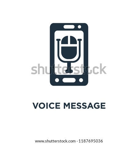 Voice message icon. Black filled vector illustration. Voice message symbol on white background. Can be used in web and mobile.