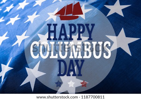 Happy Columbus day banner, american patriotic background
