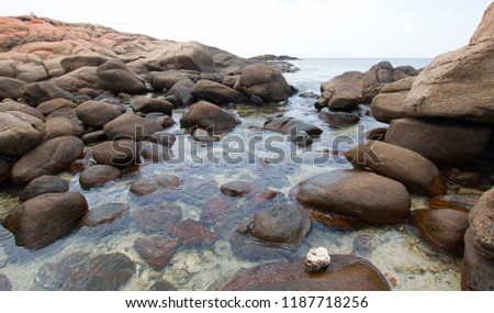 Tide Pools on Pigeon Island National Park across from Nilaveli Beach in Trincomalee state Sri Lanka Asia