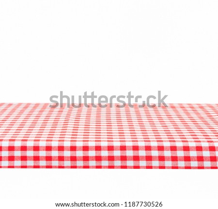 
Red tablecloth in a cage isolated on a white background