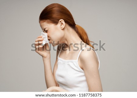  woman flaunting handkerchief health problems                              