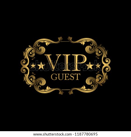 VIP guest luxury design. Design element with original, brand, product, quality, vip.