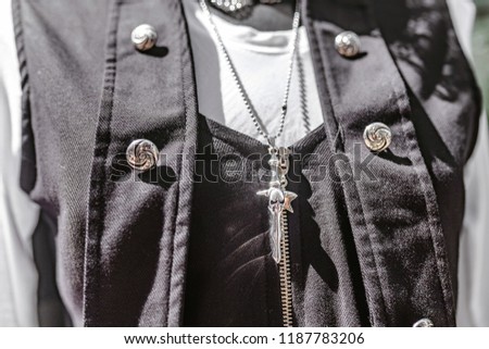 a pendant in the form of a skull, a concept of fashion and jewelry for the goths and metalheads