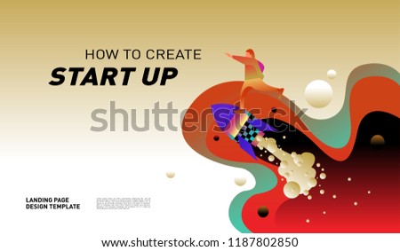 Illustration and Design for Start Up Company.  Design template for landing page and website.