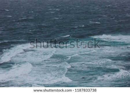 dramatic shot of wavy blue ocean for background