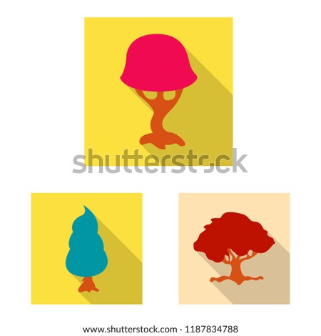 Vector illustration of tree and nature logo. Set of tree and crown vector icon for stock.