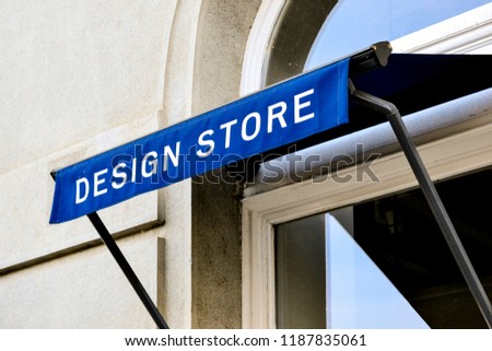 Shop window sunshade sign design store