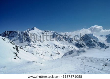 View on Austria Alps in winter