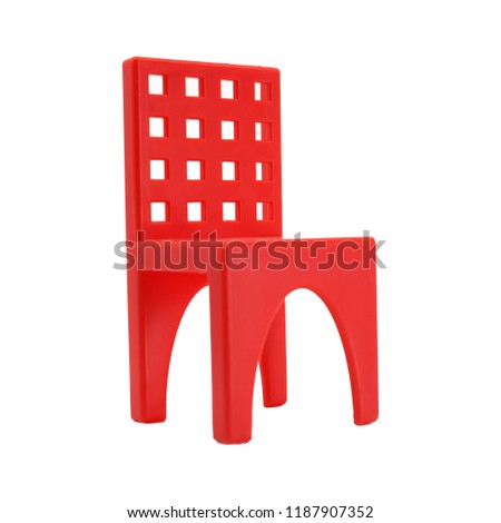 Plastic Red chair isolated in white background.