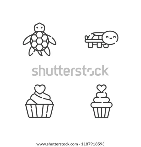 Collection of 4 clip-art outline icons include icons such as turtle