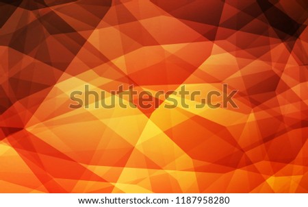 Light Orange vector polygon abstract layout. Elegant bright polygonal illustration with gradient. Completely new template for your banner.