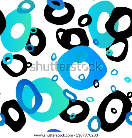 Light BLUE vector seamless texture with disks. Modern abstract illustration with colorful water drops. Trendy design for wallpaper, fabric makers.