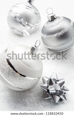 wintry silver Christmas decorations
