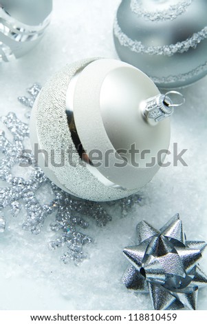 wintry silver Christmas decorations
