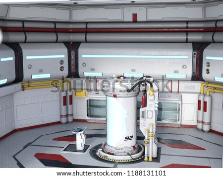 3d rendering science fiction laboratory