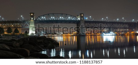 Vancouver's historic Burrard Bridge at night