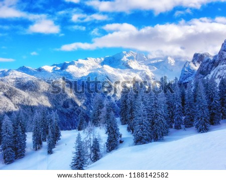 Wonderful winter landscape of the Austrian Alps