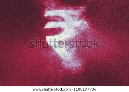 Indian Rupee sign, Indian Rupee symbol. Abstract background