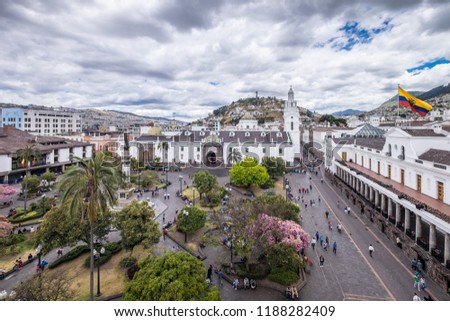 Plaza Grande or Plaza de la Independencia, Quito from above Royalty-Free Stock Photo #1188282409