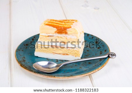 Piece of frozen dessert. Studio Photo
