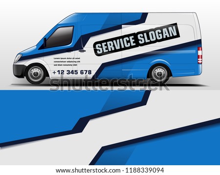 Van Wrap design for company, decal, wrap, and sticker. vector eps10 Royalty-Free Stock Photo #1188339094