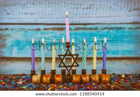 Star of David Hanukkah menorah Hanukkah candles