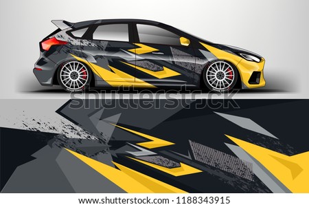 Racing car wrap. wrap design for racing car event. Royalty-Free Stock Photo #1188343915