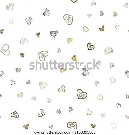 Dark Green, Yellow vector seamless layout with sweet hearts. Hearts on blurred abstract background with colorful gradient. Template for Valentine's greeting postcards.