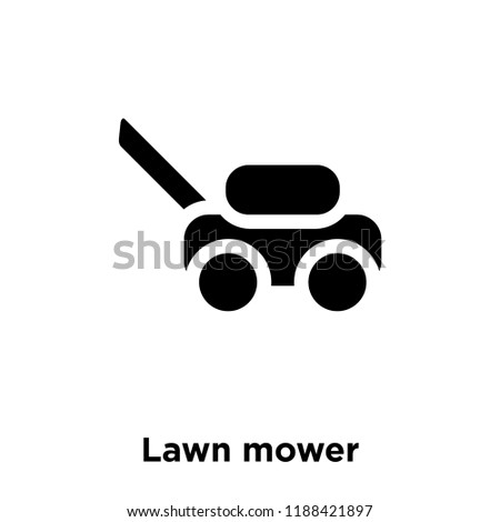 Lawn mower icon vector isolated on white background, logo concept of Lawn mower sign on transparent background, filled black symbol