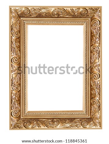 carved frame isolated on white background