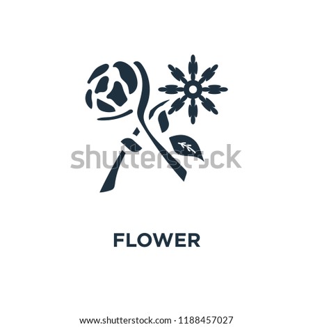 Flower icon. Black filled vector illustration. Flower symbol on white background. Can be used in web and mobile.