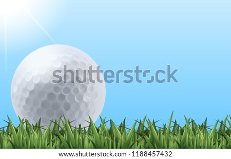 Golf ball on grass illustration