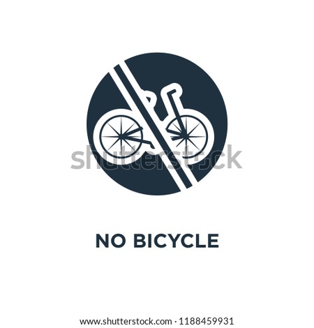 No bicycle icon. Black filled vector illustration. No bicycle symbol on white background. Can be used in web and mobile.