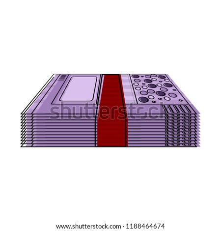 Isolated stack of bills