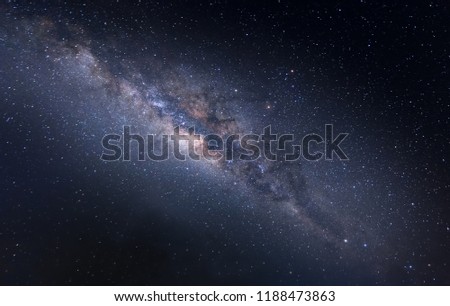 milky way galaxy and star dust during clear night sky. soft focus and noise due to long expose and high iso.