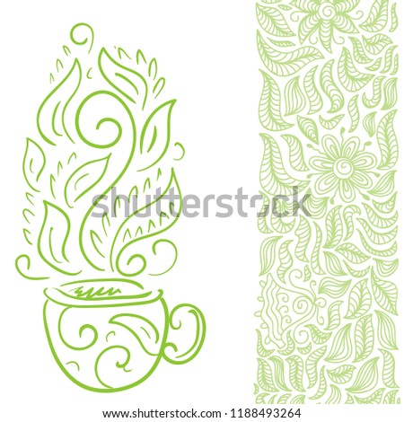 Green tea. Vector illustration