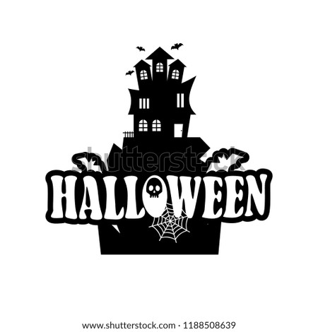 Halloween design with typography and white background vector 