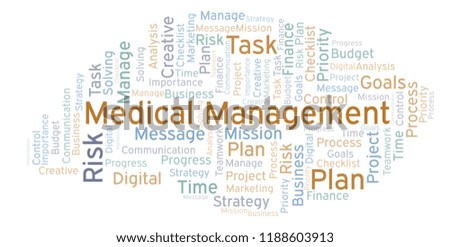 Medical Management word cloud, made with text only