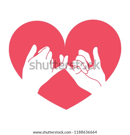 hand drawn pinky promise with heart shape Royalty-Free Stock Photo #1188636664