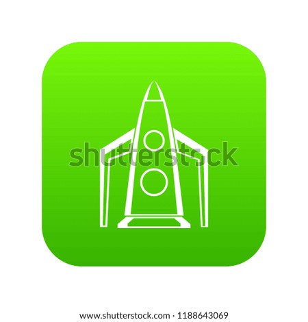 Rocket icon digital green for any design isolated on white illustration