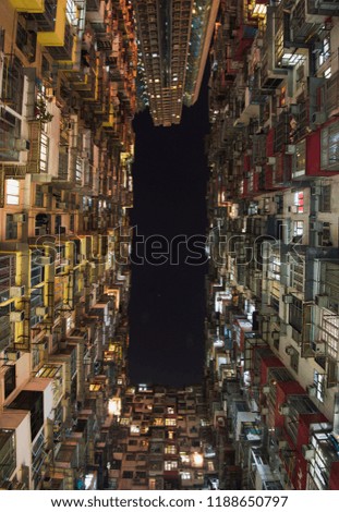 Hong Kong's dense and colourful apartments.