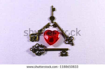 Ruby heart with keys