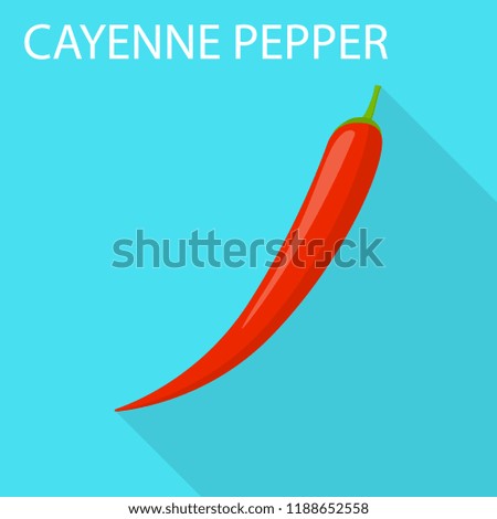 Cayenne pepper icon. Flat illustration of cayenne pepper icon for web design