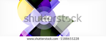 Abstract background - multicolored circles, trendy minimal geometric design, vector illustration