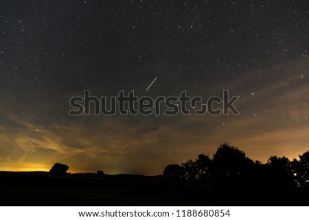 Zodiac sign of big dipper in summer on the night of the Perseids Bavaria, Germany