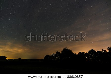 Zodiac sign of big dipper in summer on the night of the Perseids Bavaria, Germany