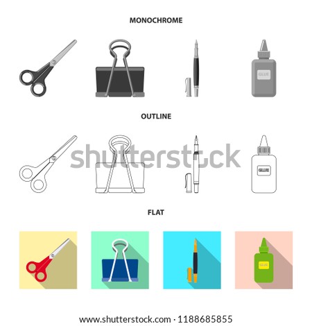 Isolated object of office and supply icon. Set of office and school stock symbol for web.