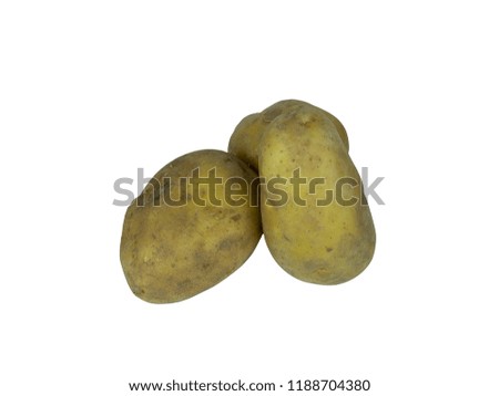 Isolated picture of potatoes against white background