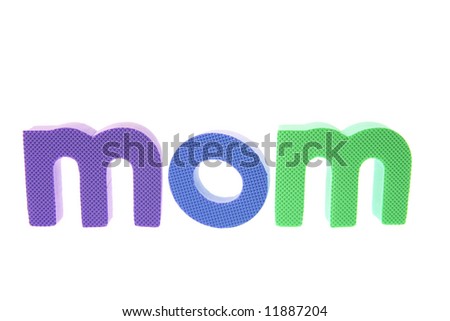 Mom Alphabets on White Background